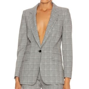 MAX MARA Piuma Plaid Checked Cotton Blazer Jacket